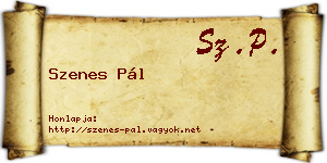 Szenes Pál névjegykártya