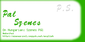 pal szenes business card