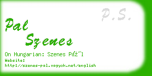 pal szenes business card